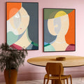 Modern Cubist Diptych Elegant Wall Art Sophisticated