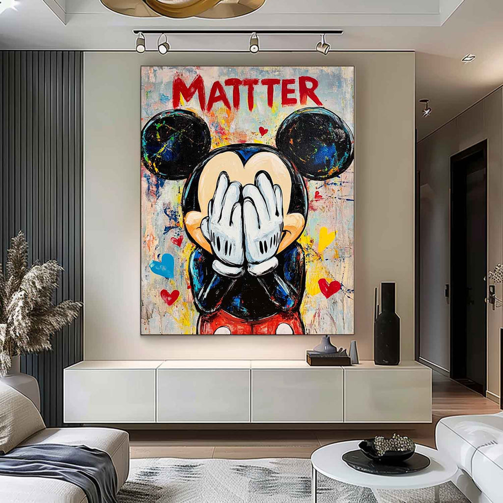Pop Art Mickey Mouse Matter Painting Bold Wall Art