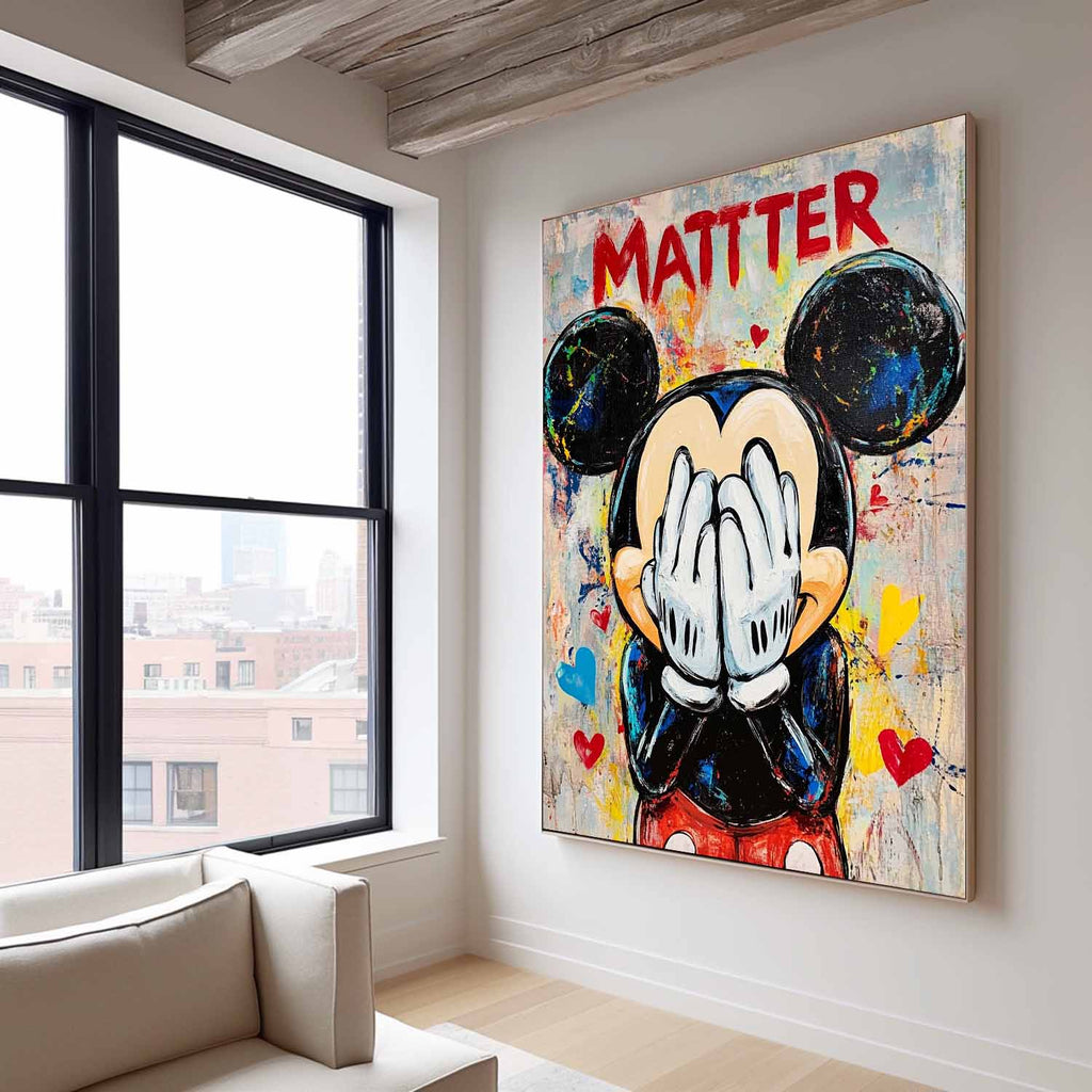 Pop Art Mickey Mouse Matter Painting Bold Wall Art