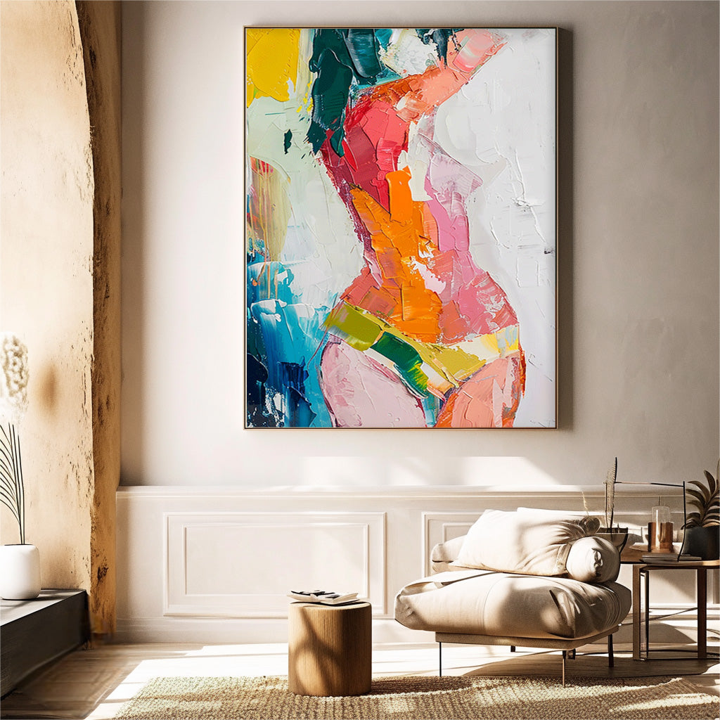 Dynamic Impasto Abstract Female Figure Painting