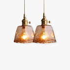 Zina Pendant Light Geometric Vintage Glass. Brass. Living Room - 1
