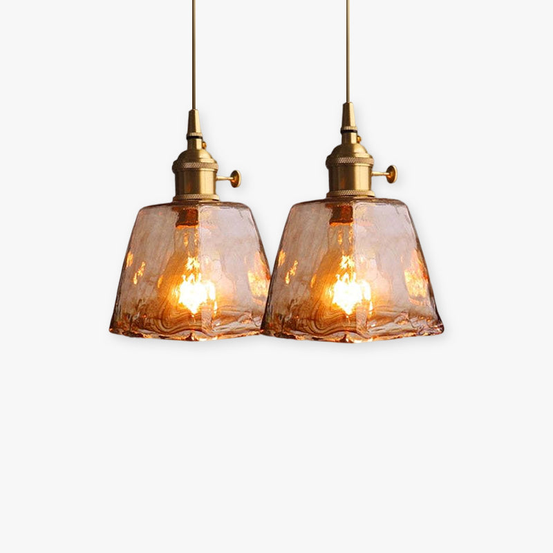 Zina Pendant Light Geometric Vintage Glass. Brass. Living Room - 1