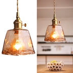 Zina Pendant Light Geometric Vintage Glass. Brass. Living Room - 3