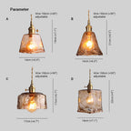 Zina Pendant Light Geometric Vintage Glass. Brass. Living Room - 4