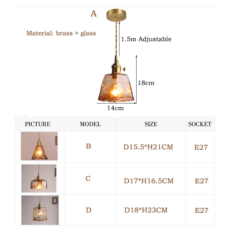 Zina Pendant Light Geometric Vintage Glass. Brass. Living Room - 8