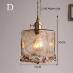 Zina Pendant Light Geometric Vintage Glass. Brass. Living Room - 9